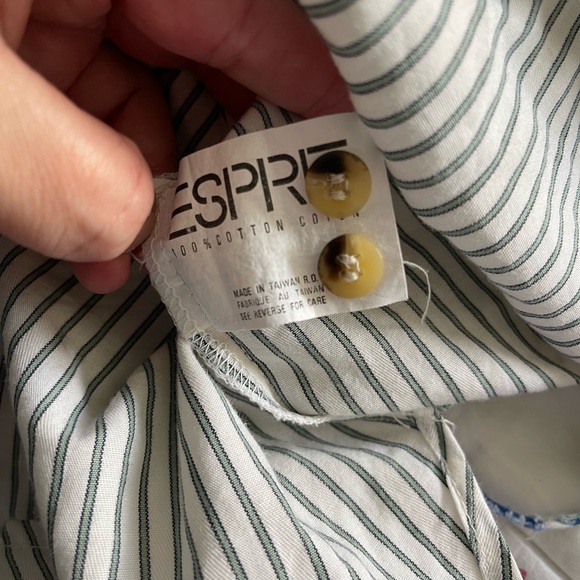 Esprit vintage oversized seersucker button down collared shirt S - Picture 4 of 10